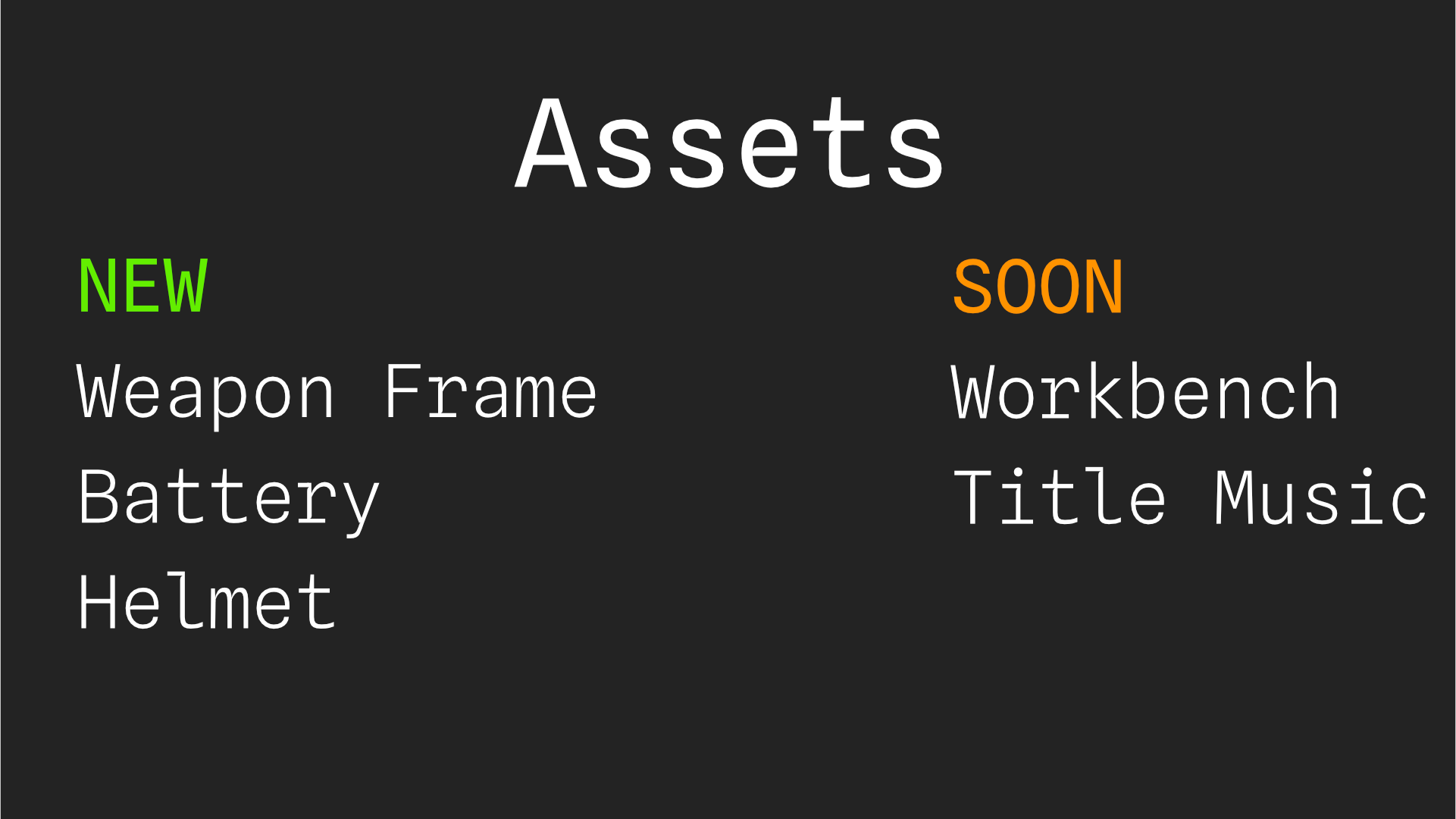 Asset Updates
