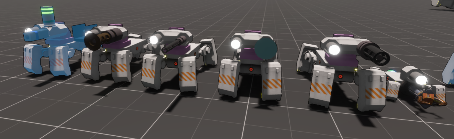 We're getting kind of tired of the crab robot shape, so expect more variety there soon!