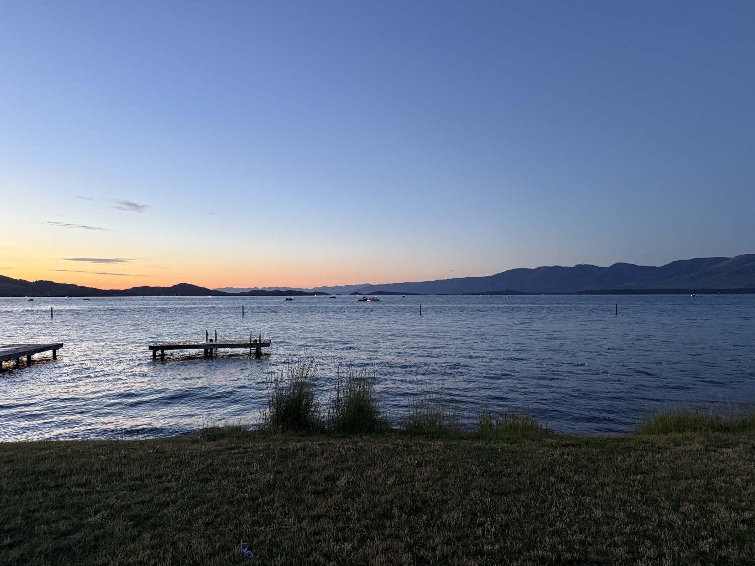 We watched fireworks on the 3rd of July on the lake. We picked a bad spot and had to walk pretty far from here to actually see the fireworks!