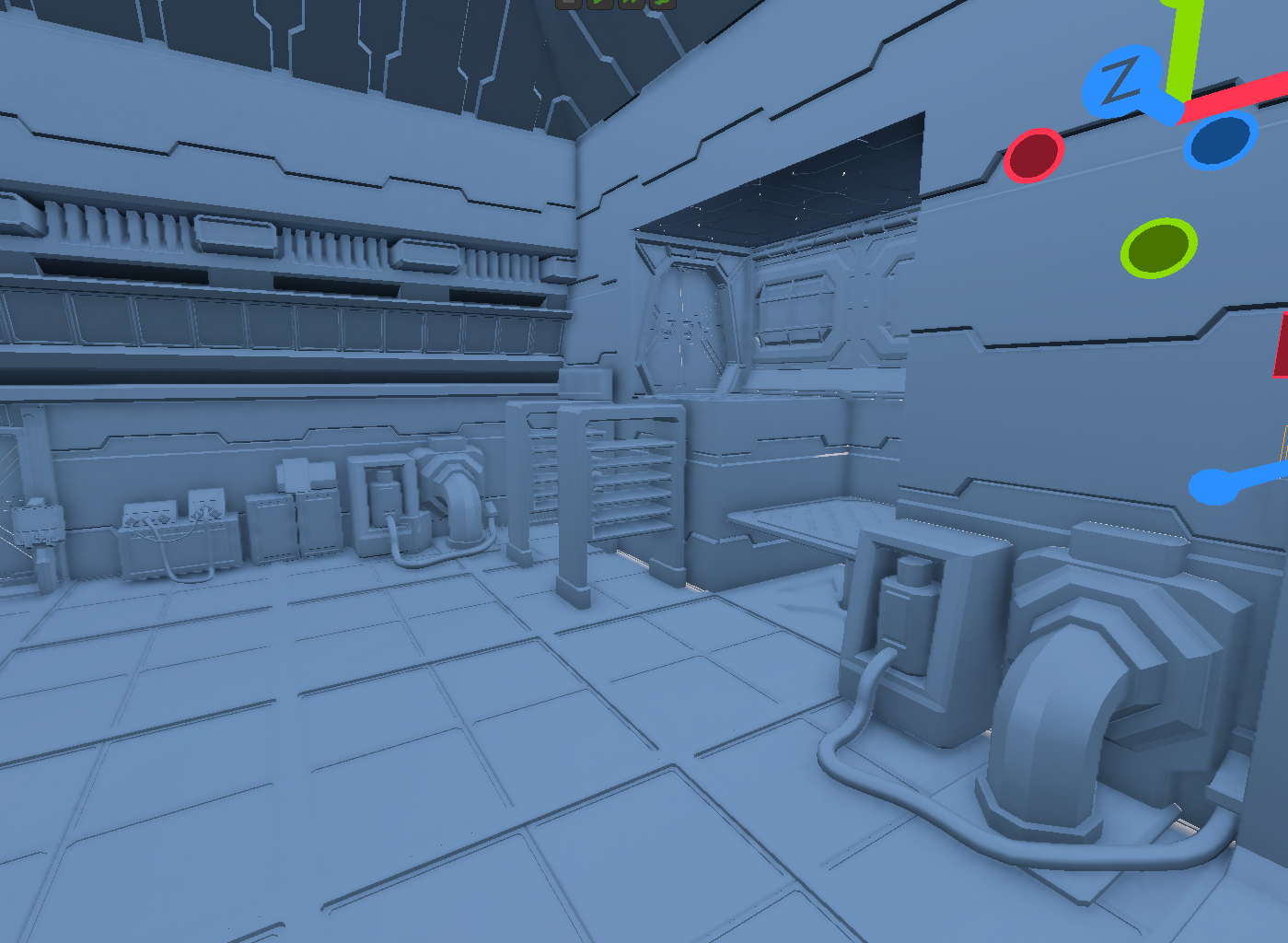 Part of a garage mockup scene Jon has been using to test the new kit.