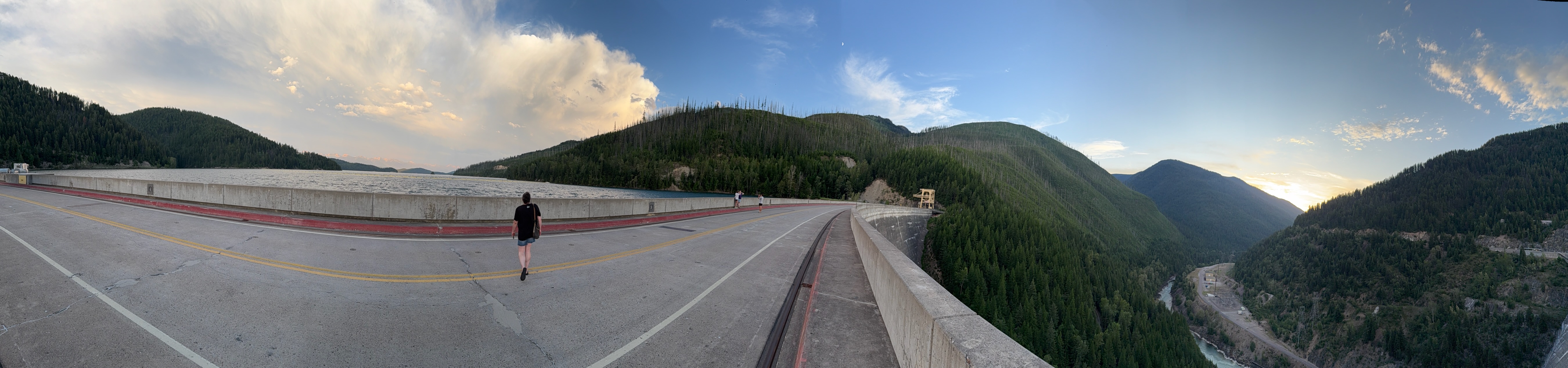 The height difference between the resevoir and the valley below is startling!