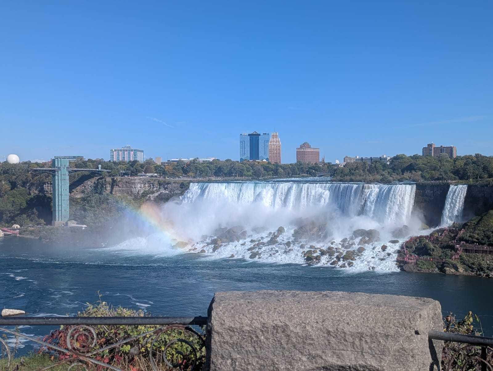 The United States, as viewed from the Canadian side of Niagara Falls.