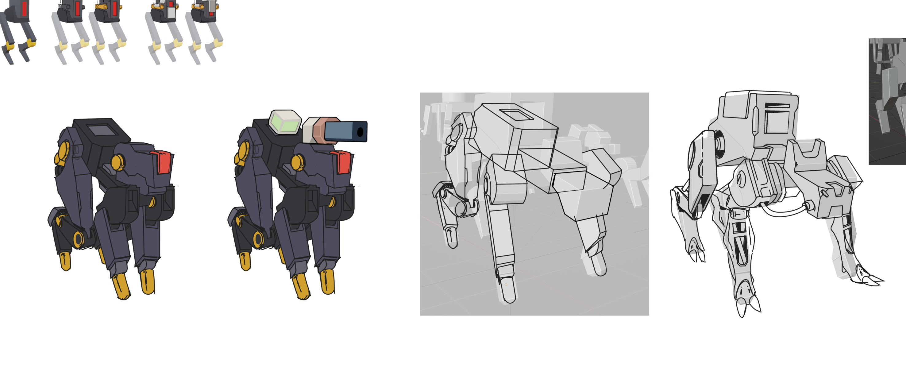 Laura's beautiful robodog concept art, featuring a couple other (previously unseen!) designs.